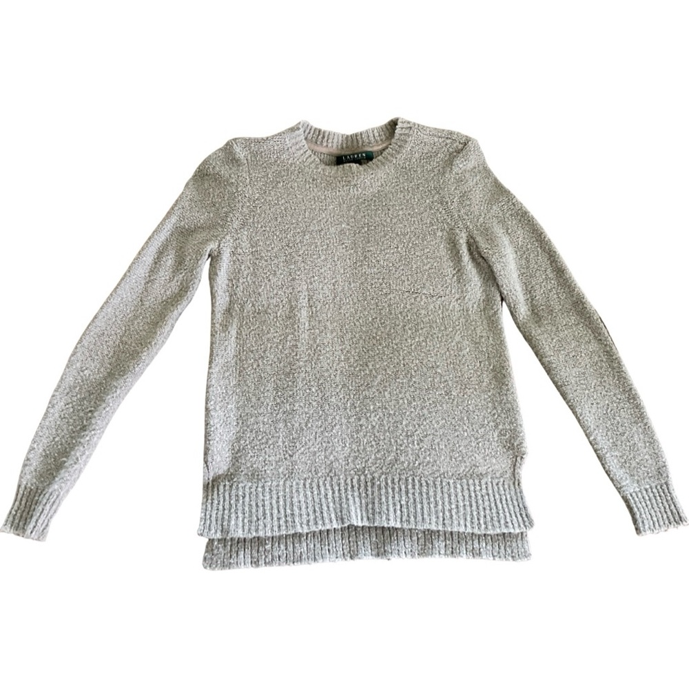 Ralph Lauren Suede-Patch Wool Crewneck Sweater